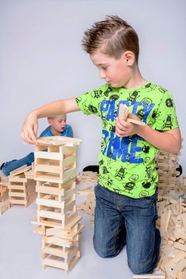 klocki drewniane Linden dzieci zabawa gra rozwój