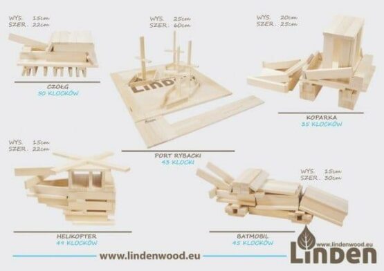 Laminowane inspiracje do budowania - port - czołg - koparka - batmobil - - Linden